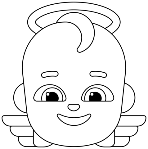 Baby Angel Emoji Coloring Page